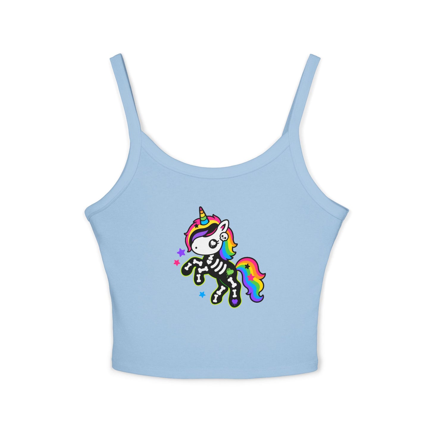Rainbow Skeleton Unicorn Crop Tank Top – Emo Scene Kid, XS–2XL