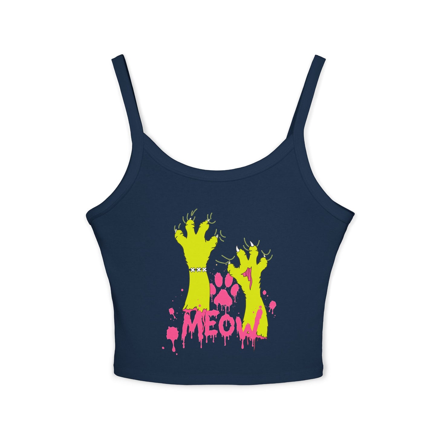 Zombie Cat Claw "MEOW" Women's Crop Tank Top