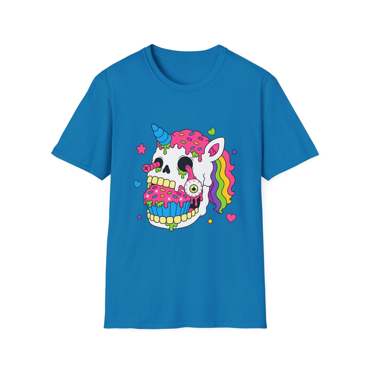 Unicorn Skull Cupcake Tee – Unisex Cotton Graphic T-Shirt