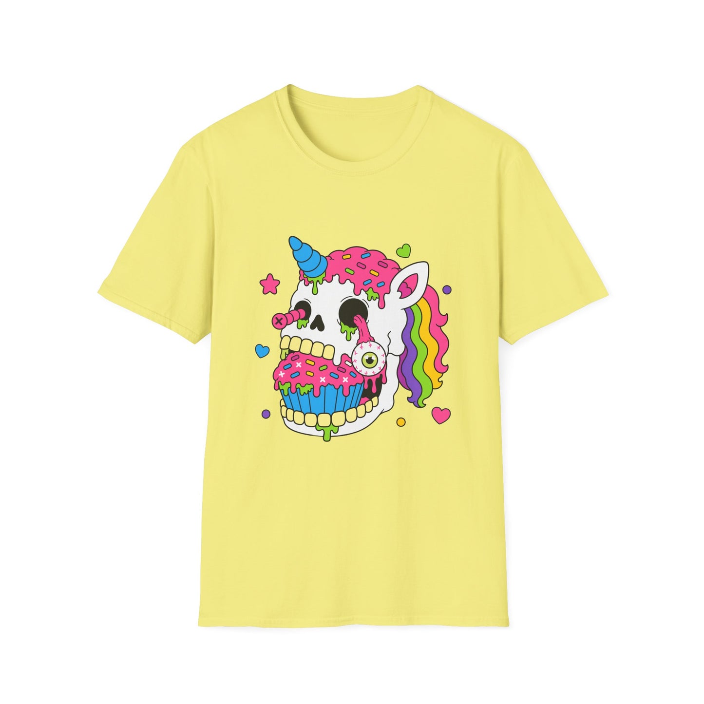 Unicorn Skull Cupcake Tee – Unisex Cotton Graphic T-Shirt