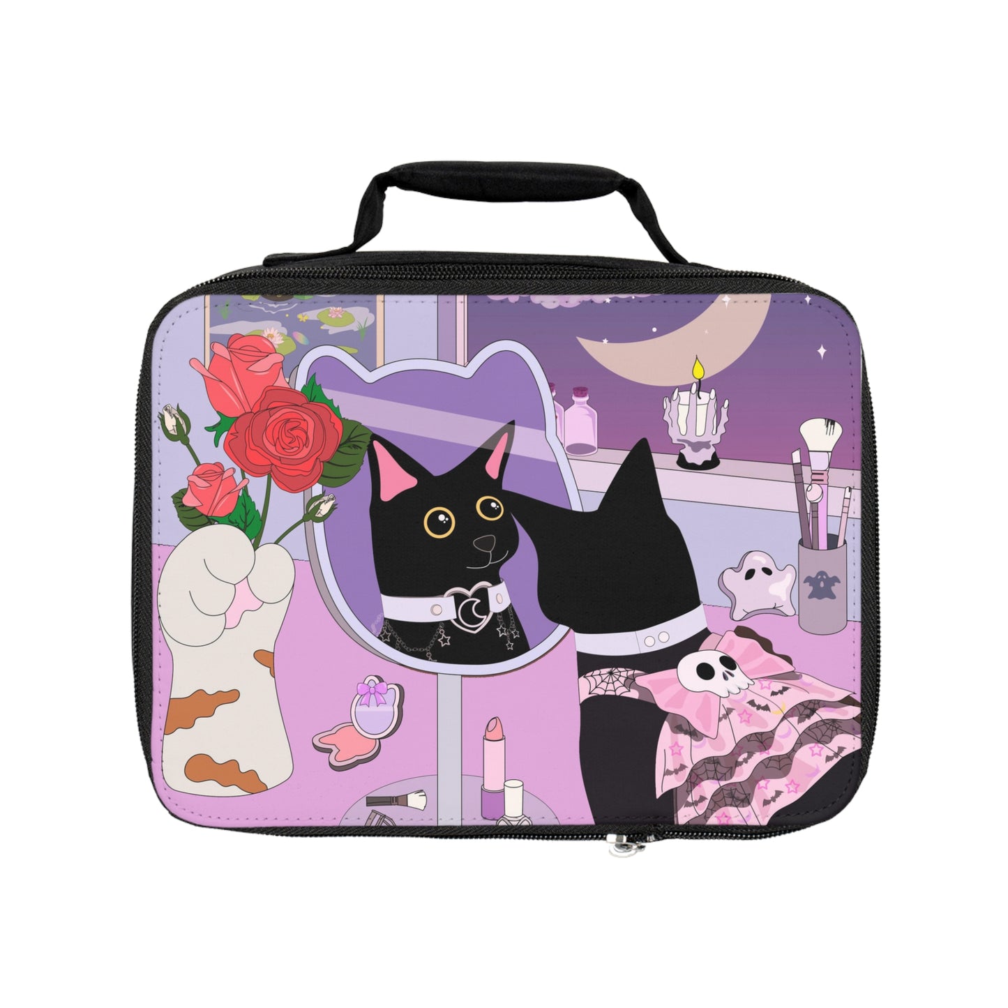 Pastel Goth Kitty is ready for a dinner date Lunch Bag