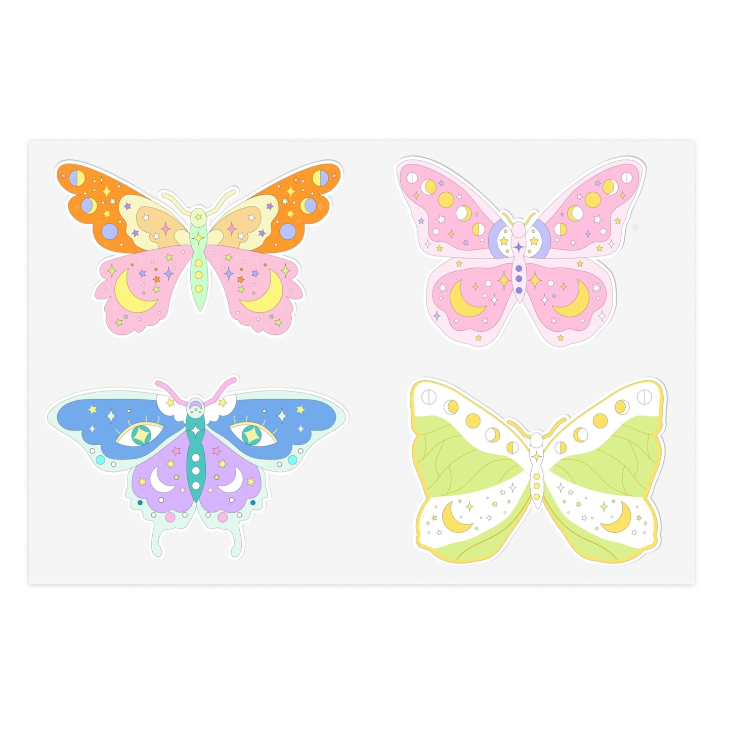 Pastel Kawaii Grunge Butterfly Sticker Sheets