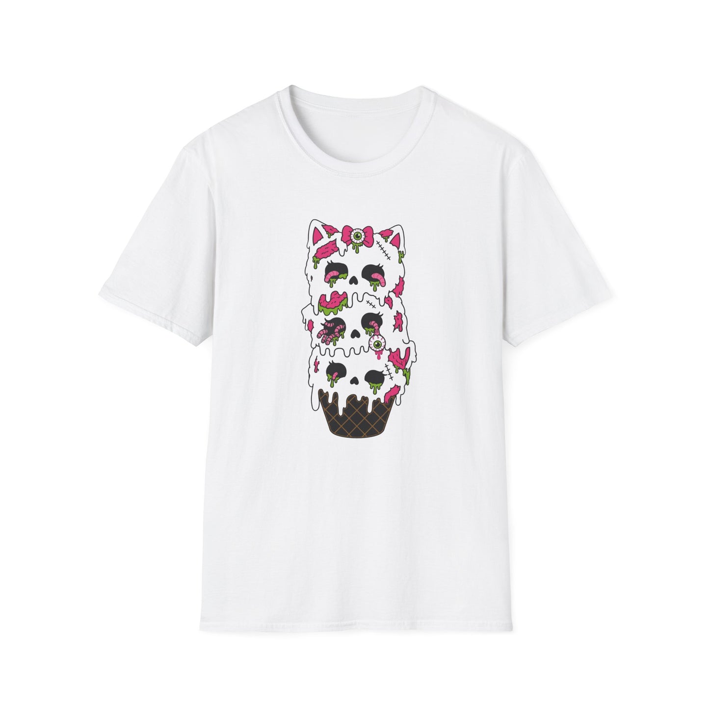 Melting Zombie Cat Ice Cream Unisex Cotton Tee (S–3XL)