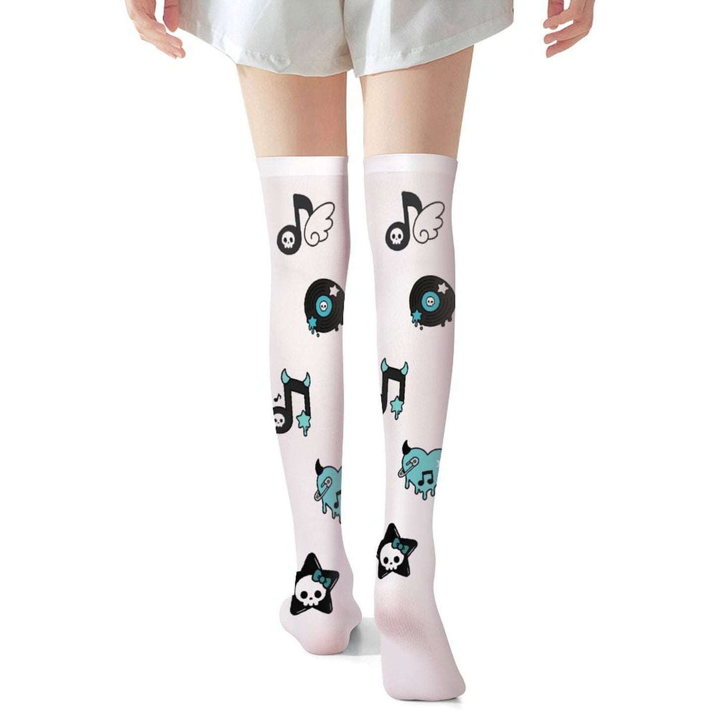 Y2K Music Scene Kid Knee High Stockings