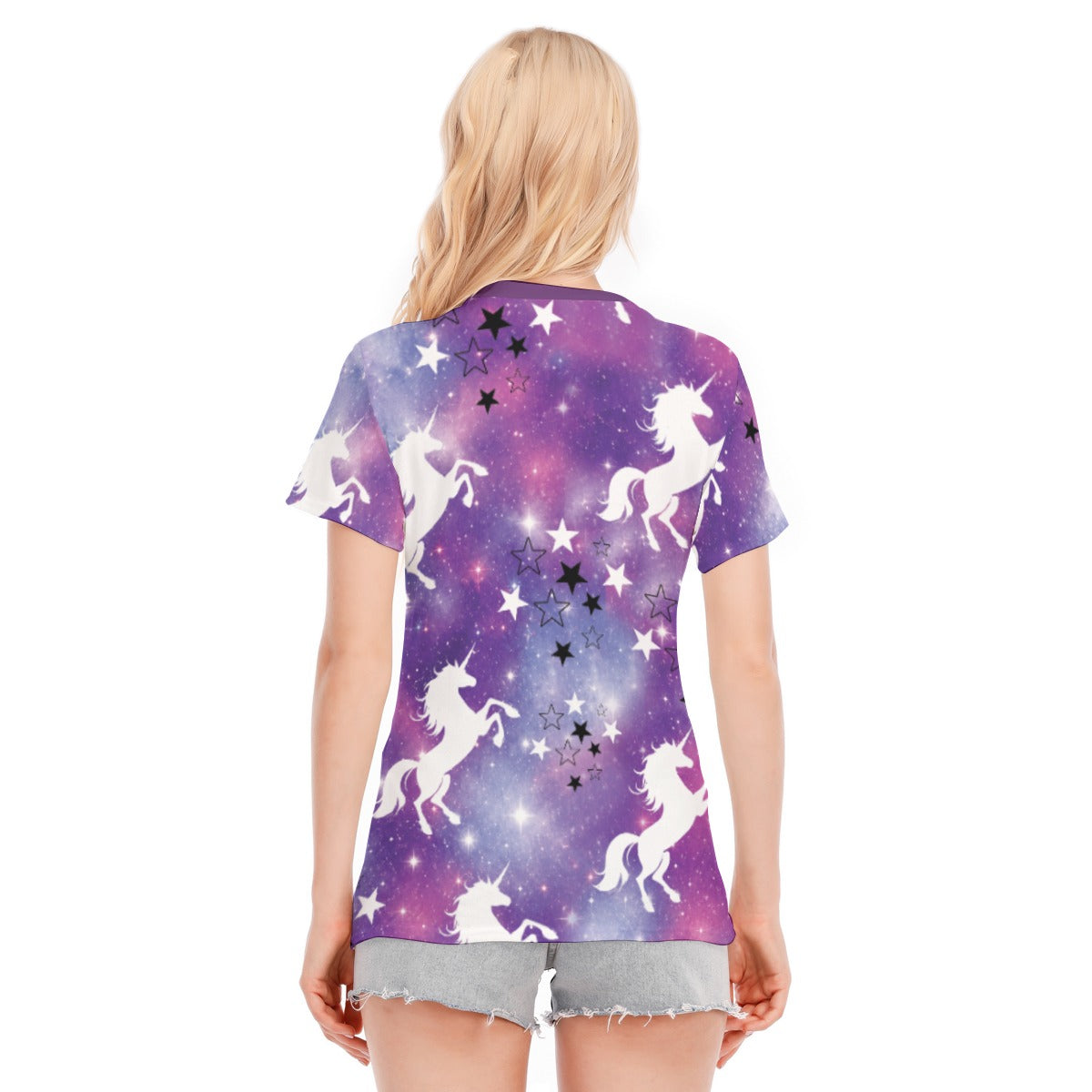 All-Over Print Women's Round Neck T-Shirt | 190GSM Cotton