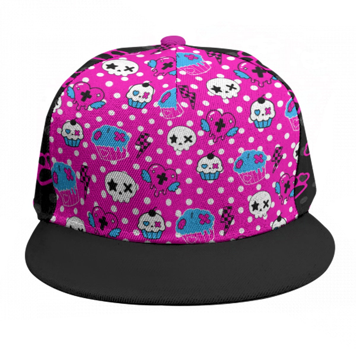 Scene Queen Polka Dot Zombie Cupcake Snapback Hat – Emo Y2K