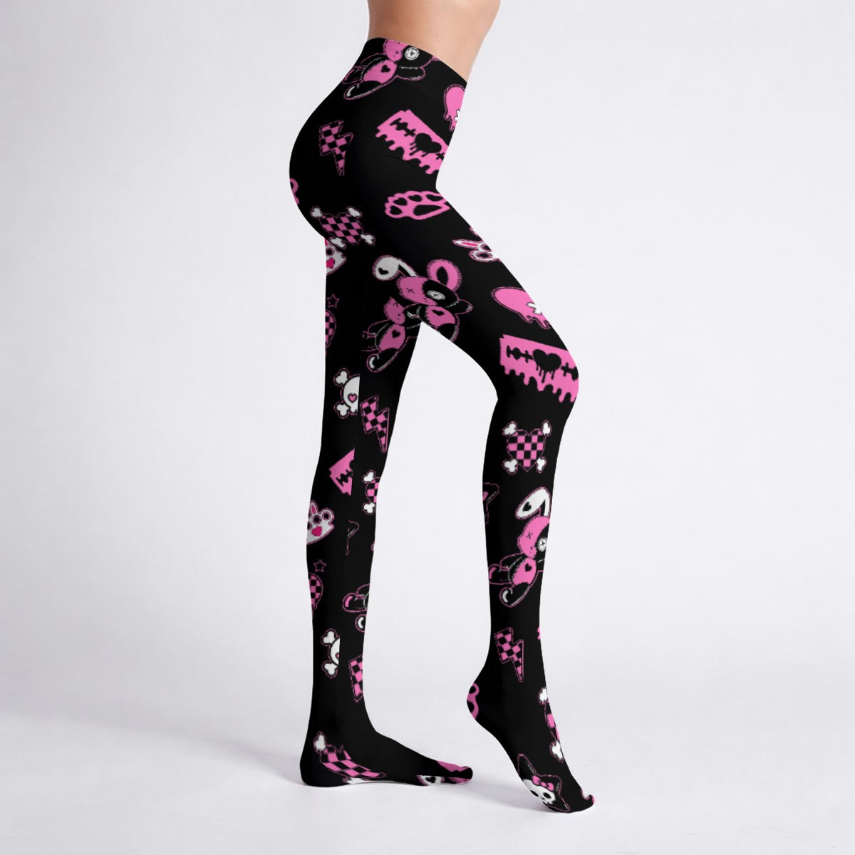 Skeleton Bunny Scene Women's High-Stretch Tights