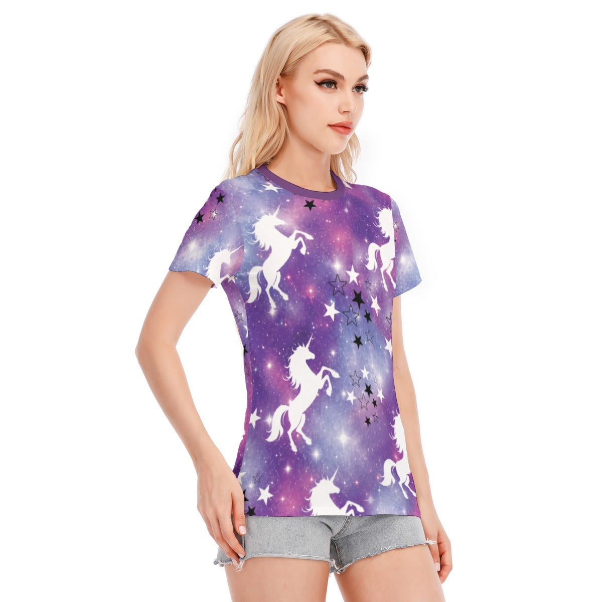 All-Over Print Women's Round Neck T-Shirt | 190GSM Cotton