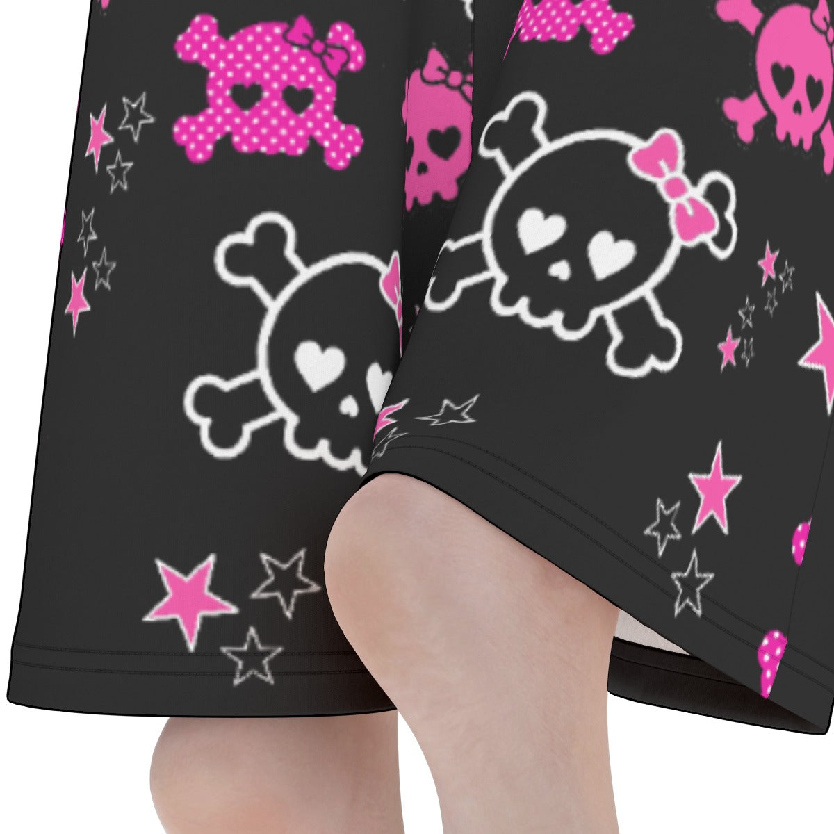 Skull Star Flare Yoga Pants – Black Pink Scene Goth Bootcut Pants