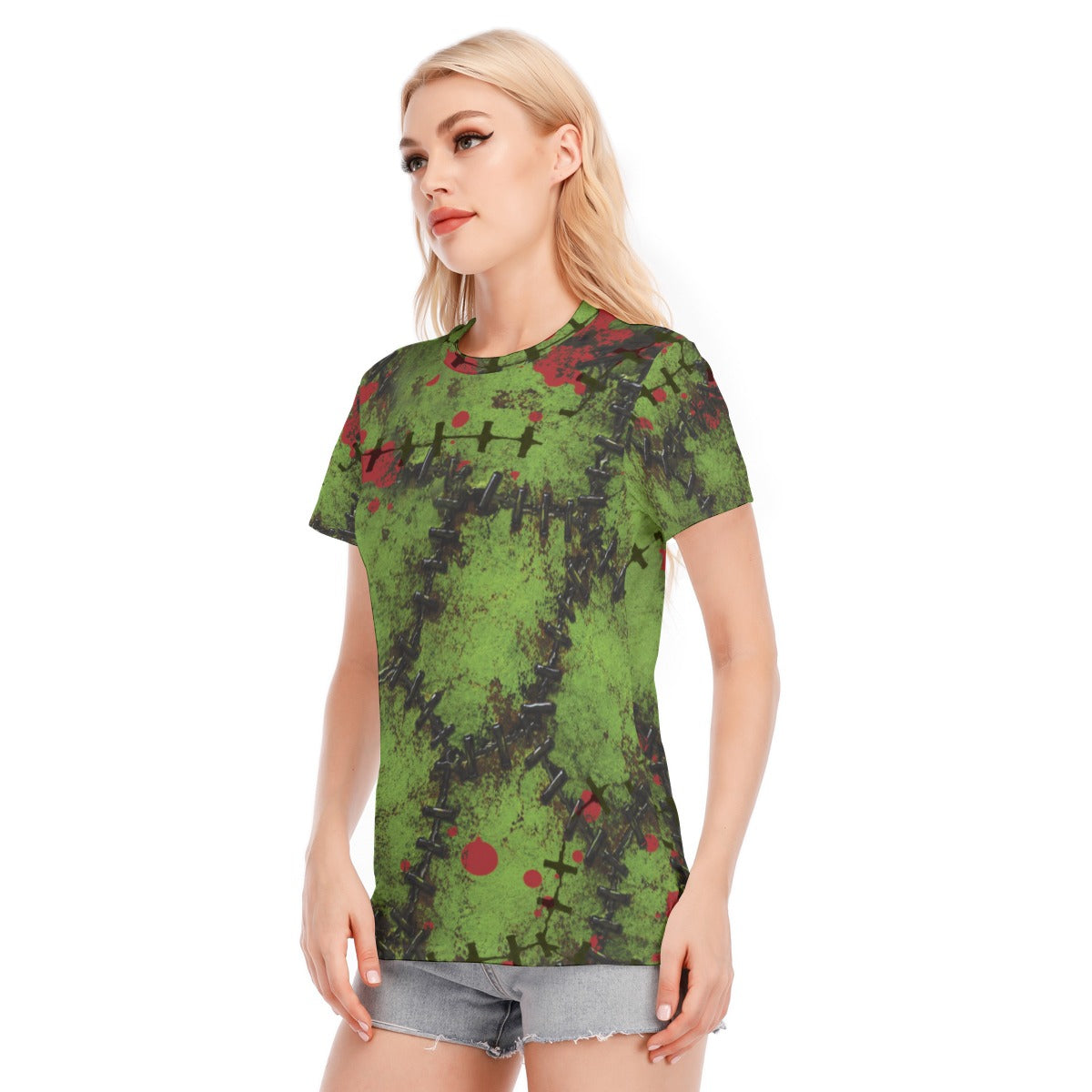All-Over Print Women's Round Neck T-Shirt | 190GSM Cotton