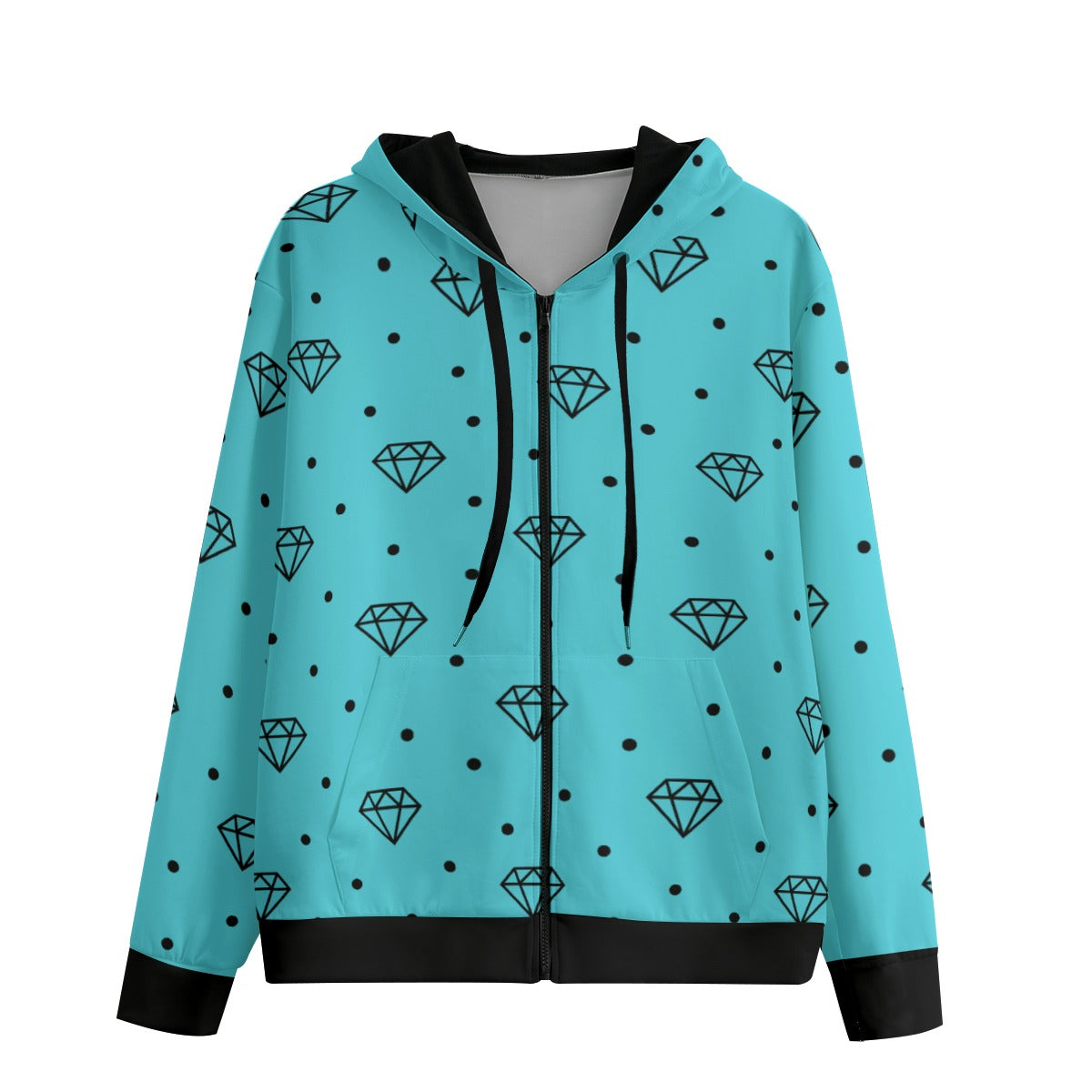Scene Kid Diamond Zip-Up Hoodie (Unisex)
