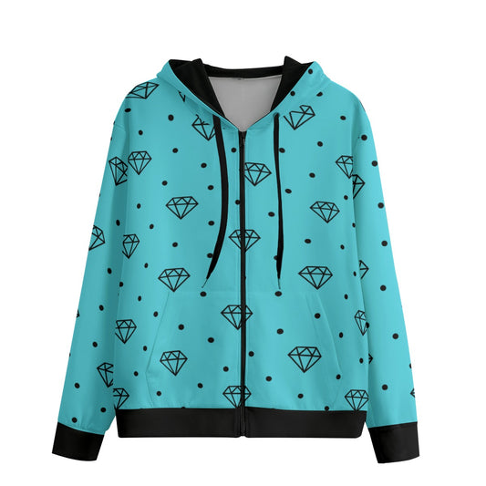 Scene Kid Diamond Zip-Up Hoodie (Unisex)