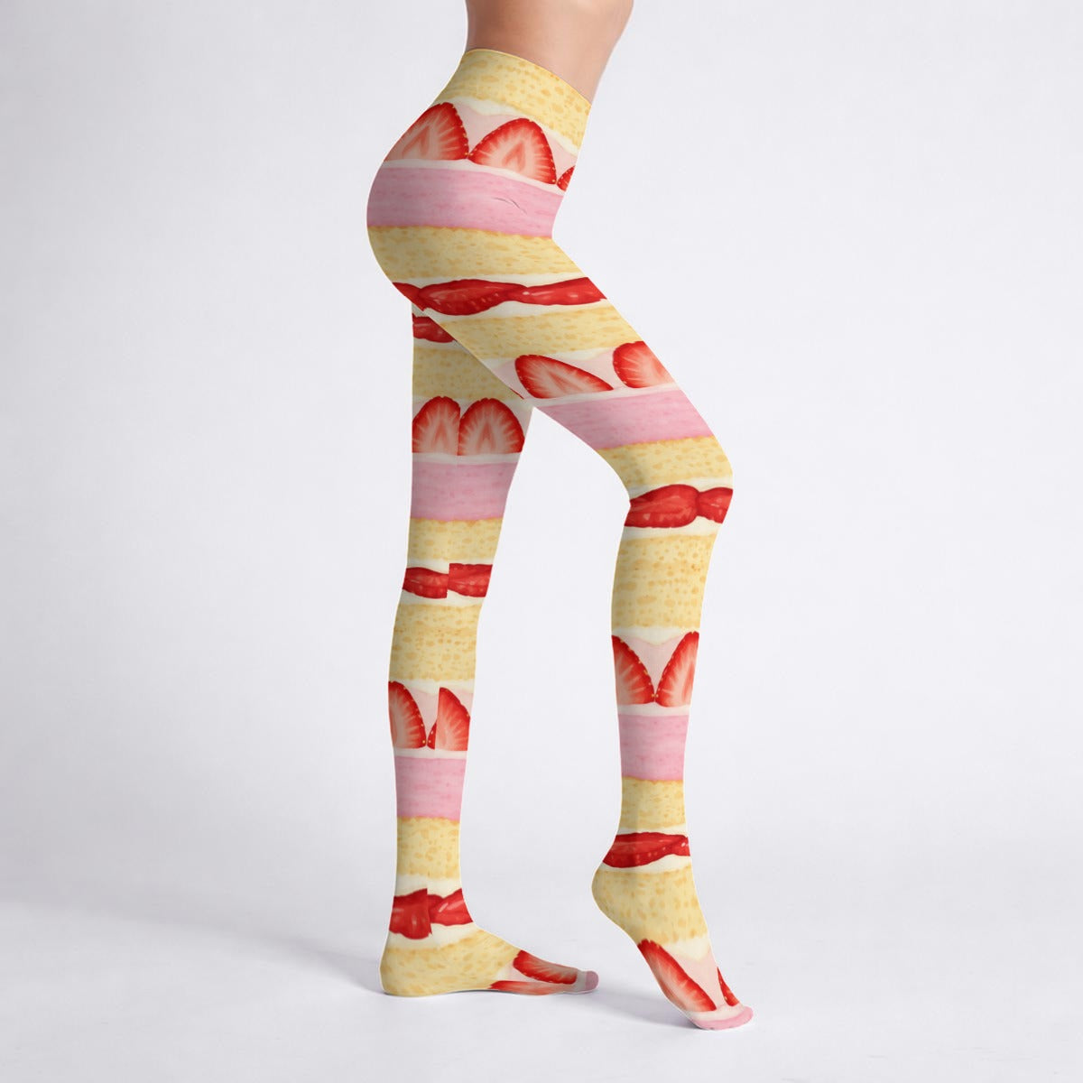 Strawberry Cake Kawaii High Stretch Tights | Coquette Y2K