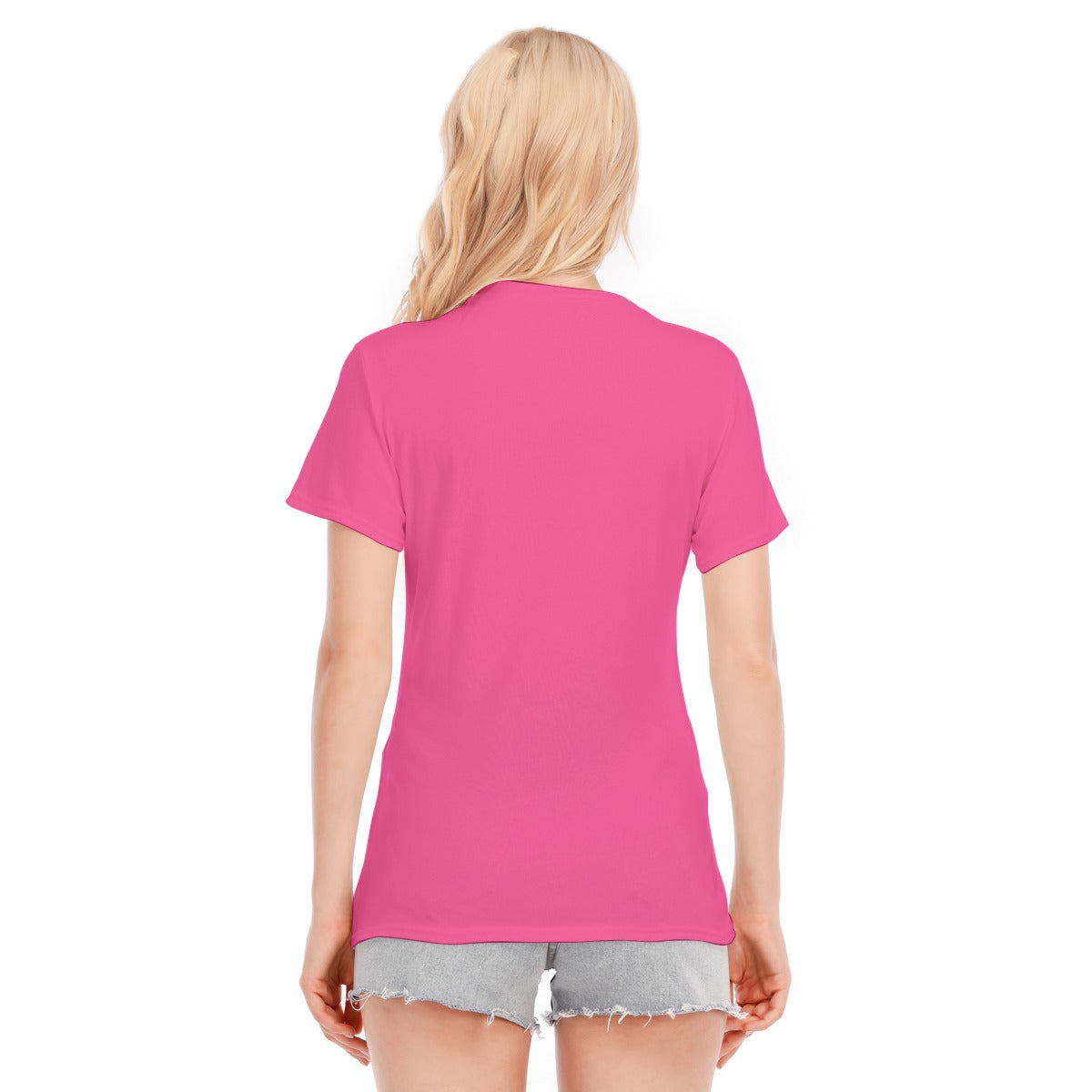 Zombie Cat Skull Women's Cotton T-Shirt PINK