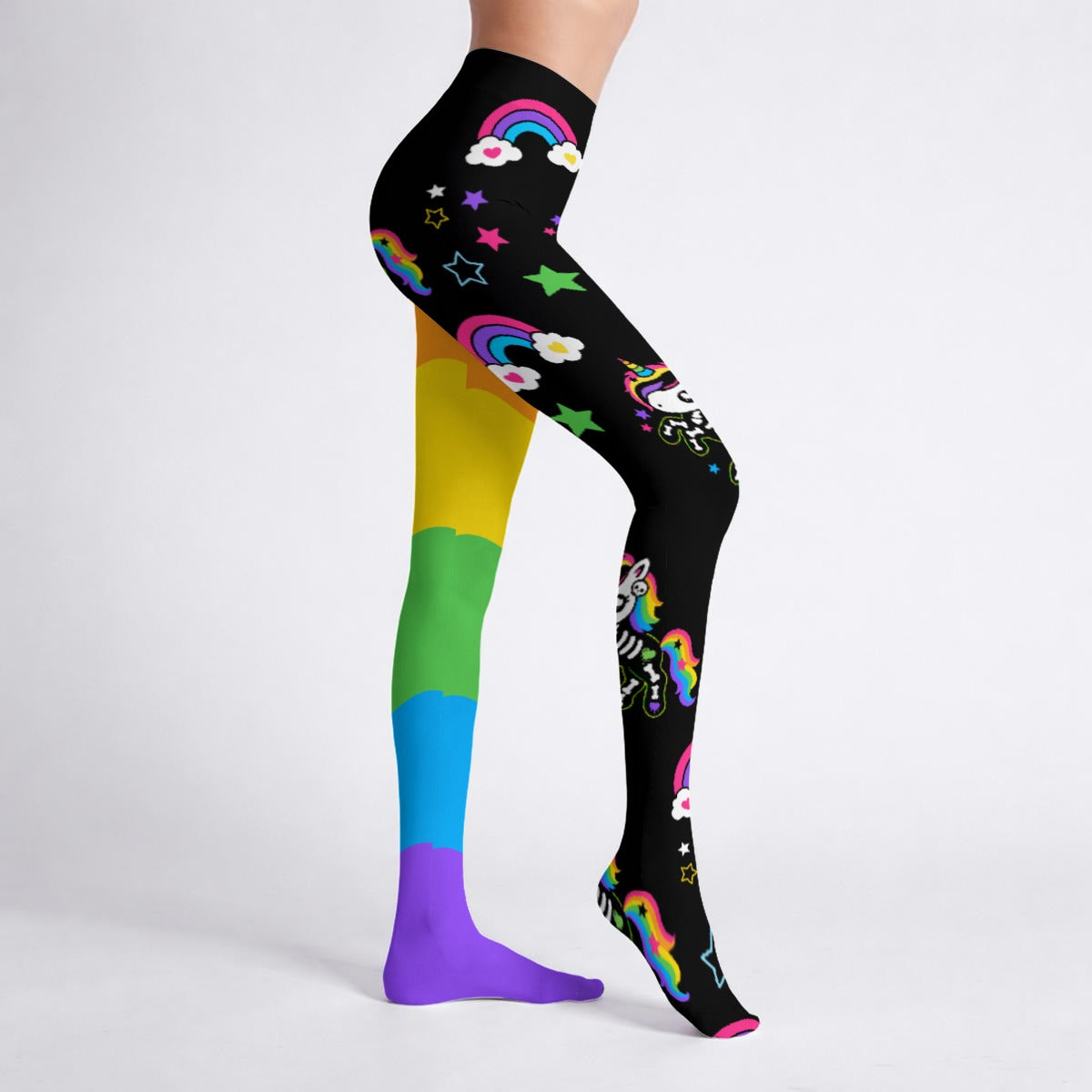 Sheppy Skeleton Rainbow Tights