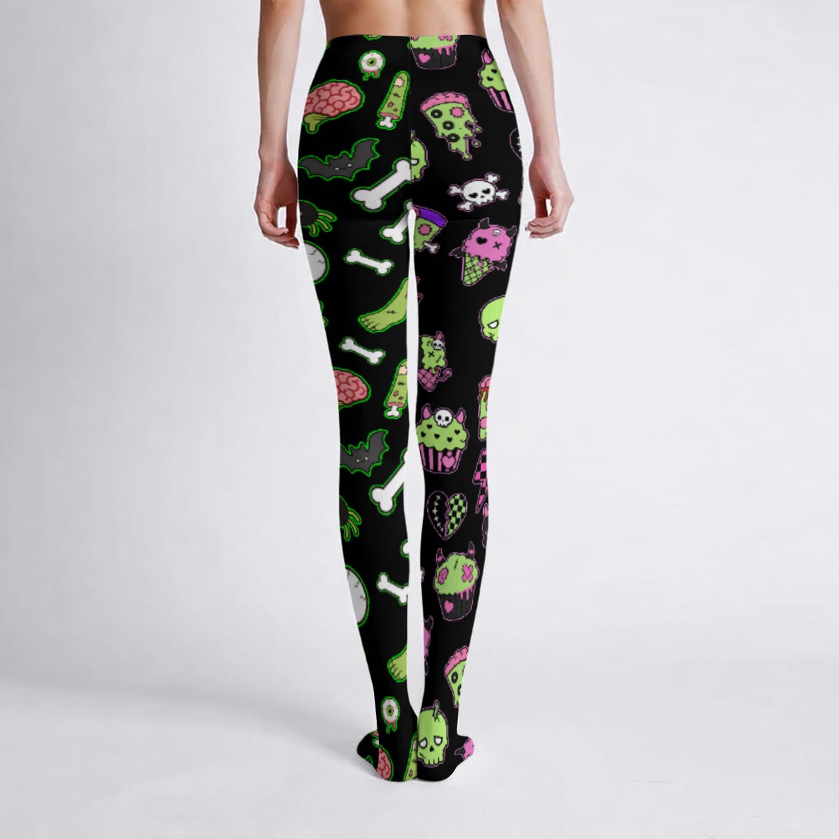 Zombie Food Scene Emo Goth Tights