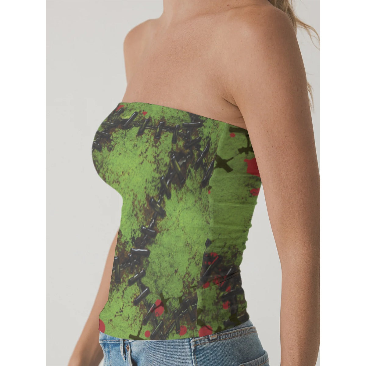 Monster Stitch Bandeau Tube Top