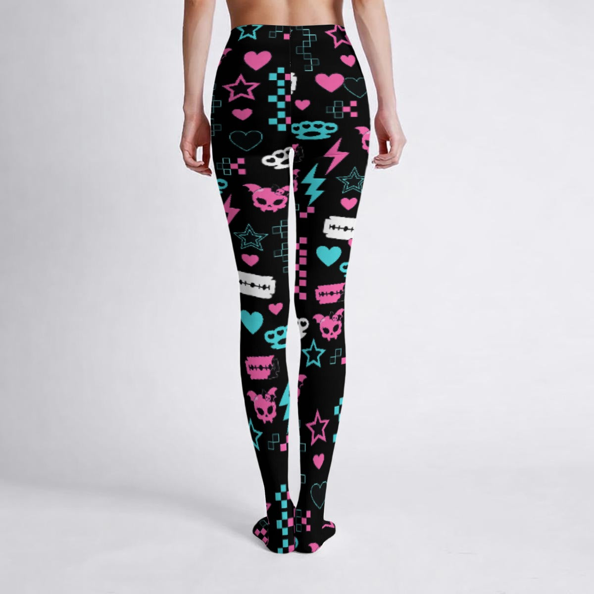 Scene Emo Bat Skull Tights