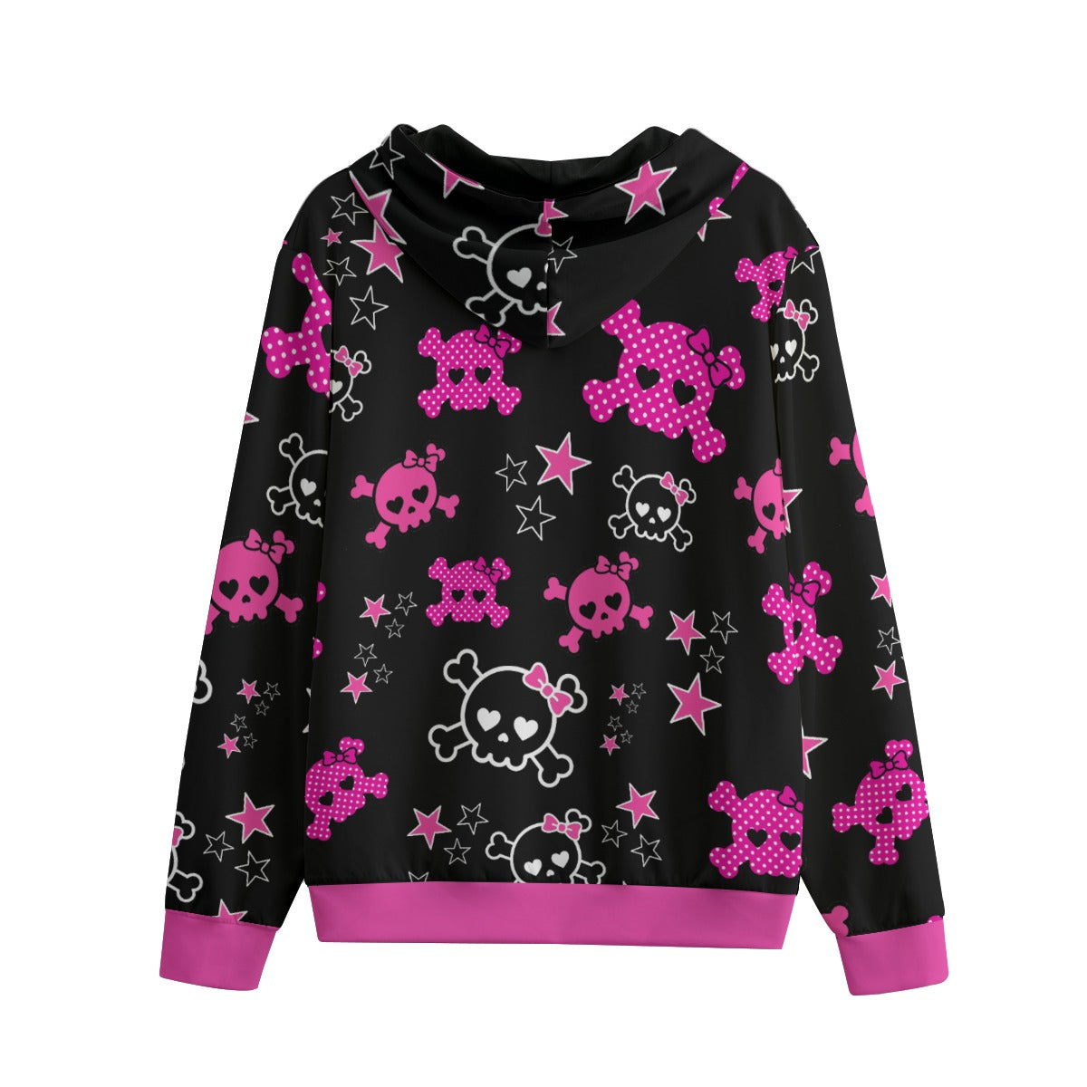 Dead Cute Pink Skull & Star Zip-Up Hoodie – Scene Emo Y2K