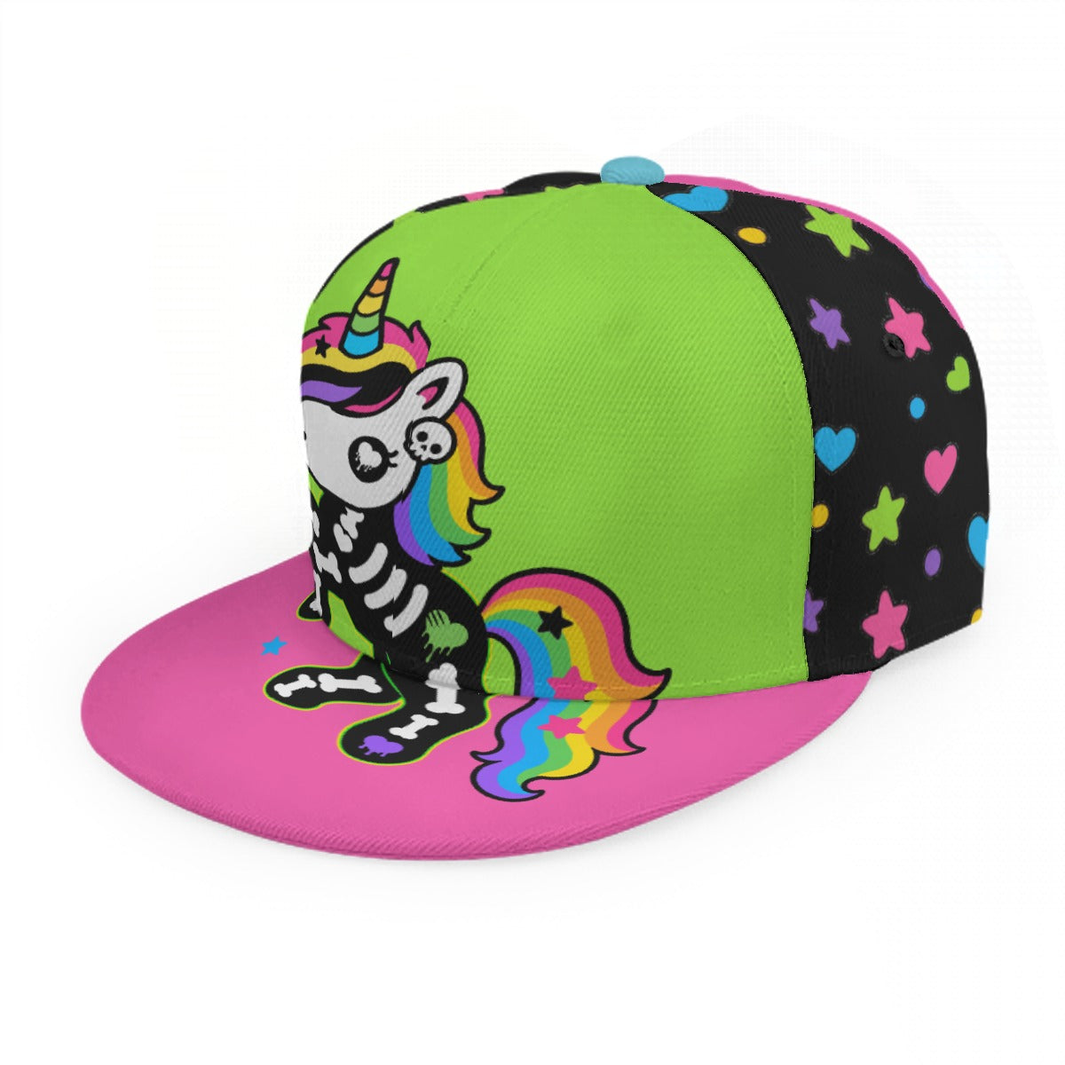 Rainbow Skeleton Unicorn Unisex Snapback Hat – Scene Kid Style