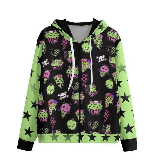 Zombie Food Scene Kids Unisex Cotton Zip Hoodie (XS–6XL)