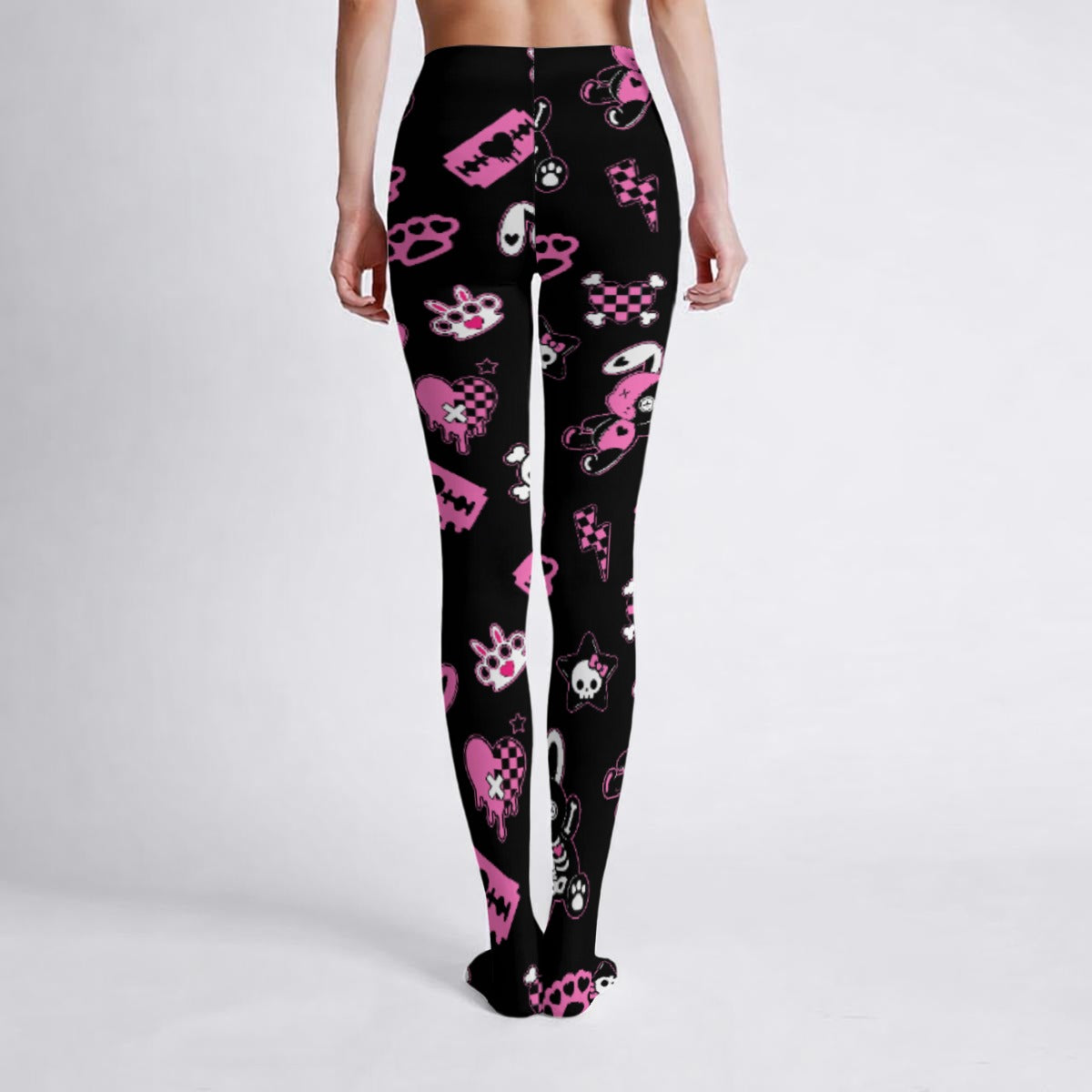 Skeleton Bunny Scene Women's High-Stretch Tights