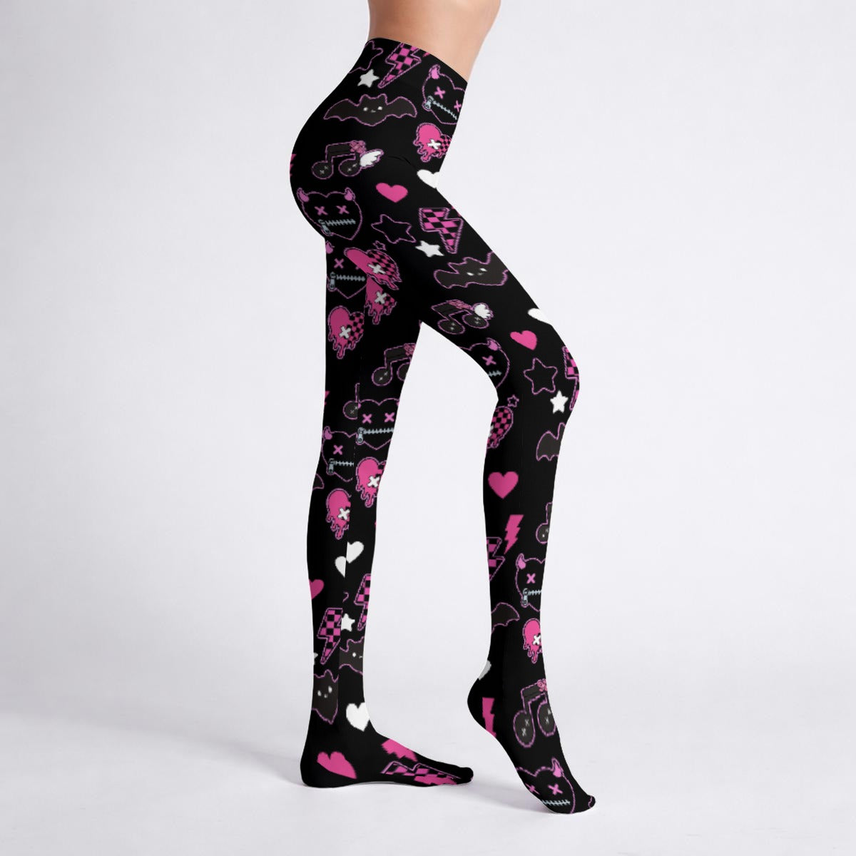 Devil Heart Scene Emo Tights