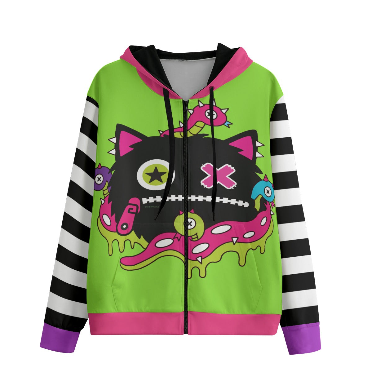 Bebi Hebi Monster Zip Hoodie | Cotton Scene Emo Hoodie