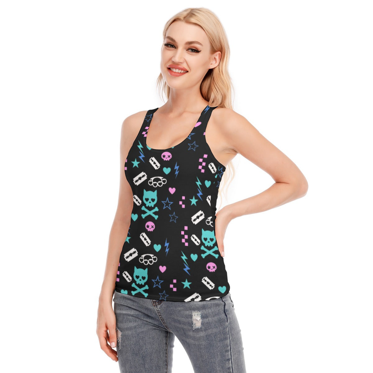 All-Over Print Women's Racer Vest | 190GSM Cotton