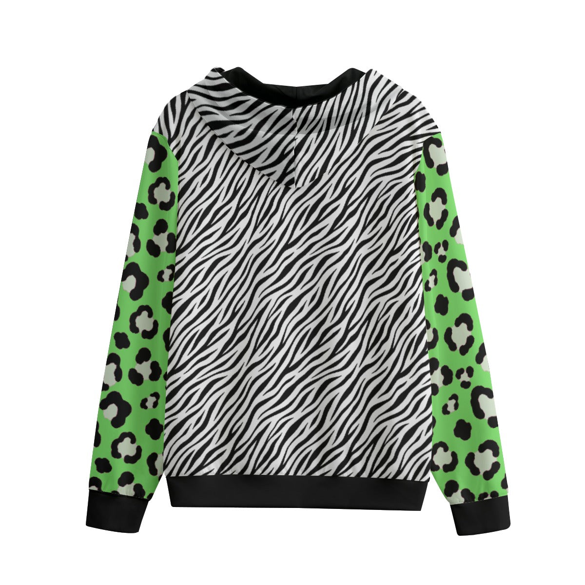 Neon Leopard Skull Scene Cotton Unisex Zip Hoodie (XS to 6XL)