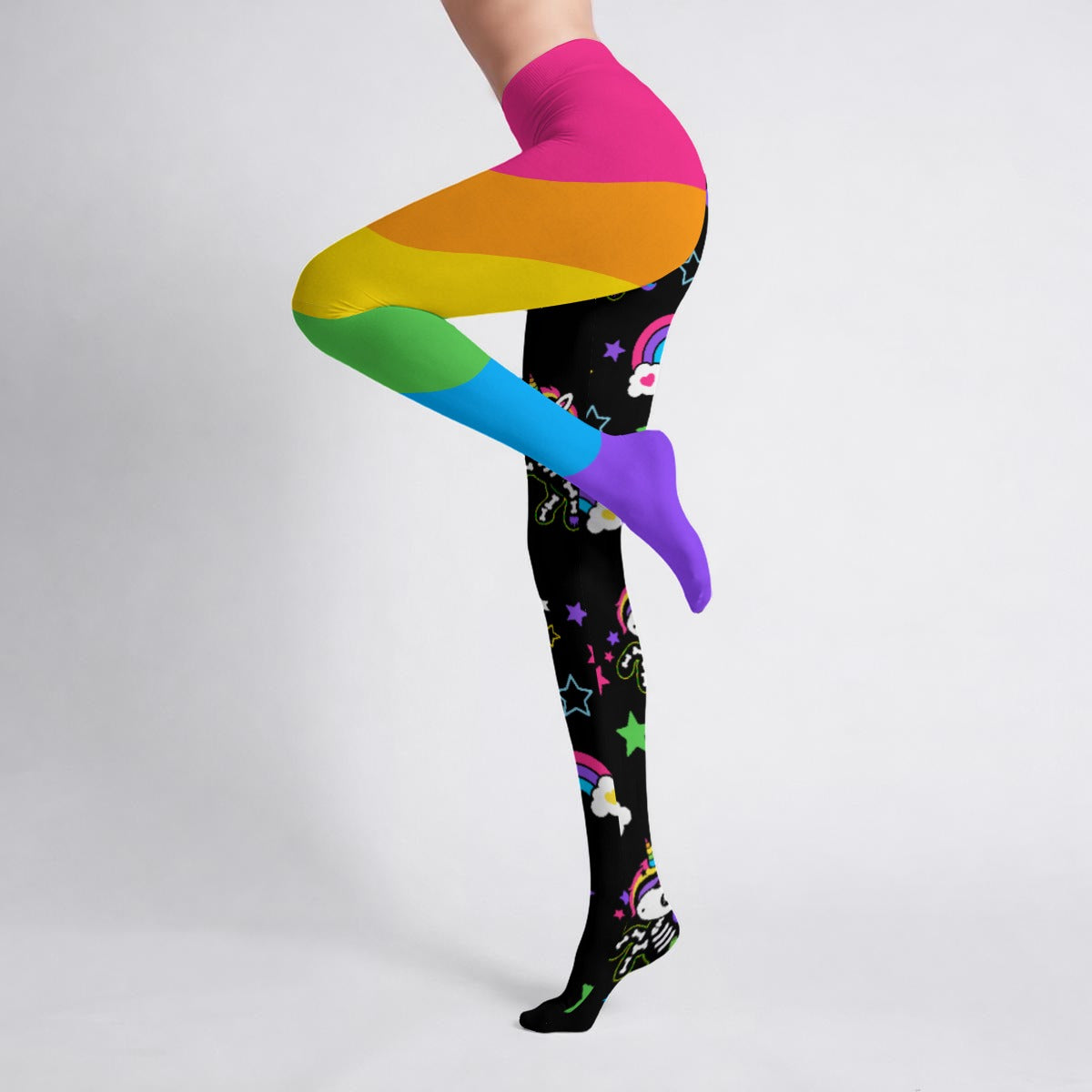 Sheppy Skeleton Rainbow Tights