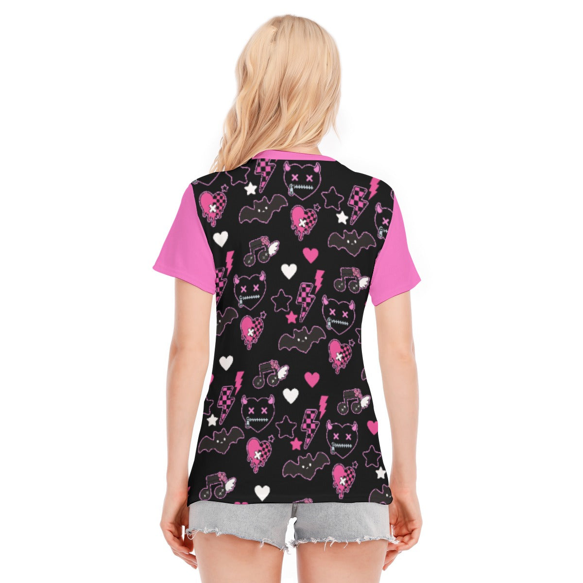 All-Over Print Women's Round Neck T-Shirt | 190GSM Cotton
