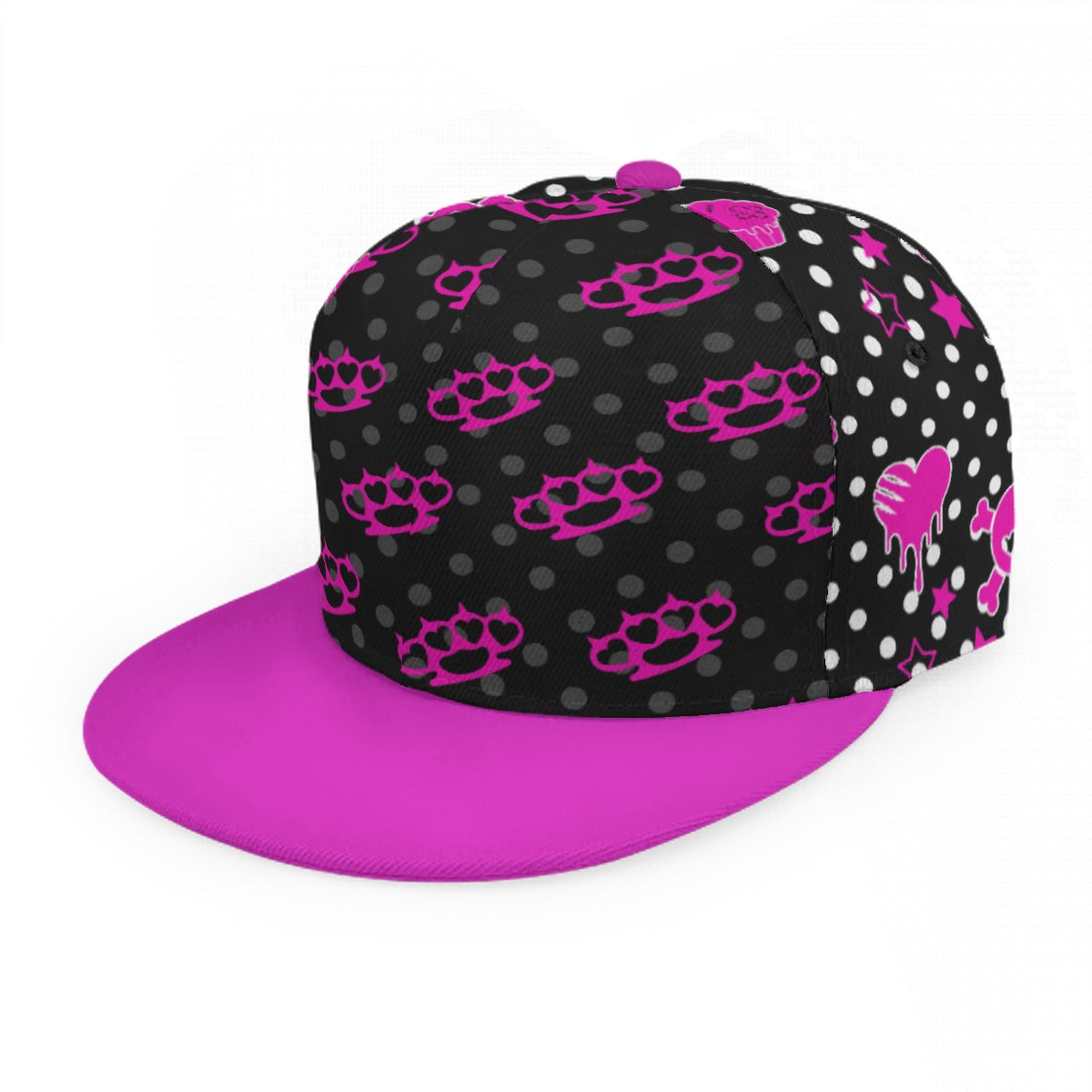 Pink Heart Brass Knuckle Snapback Hat – Scene Kid Emo Y2K