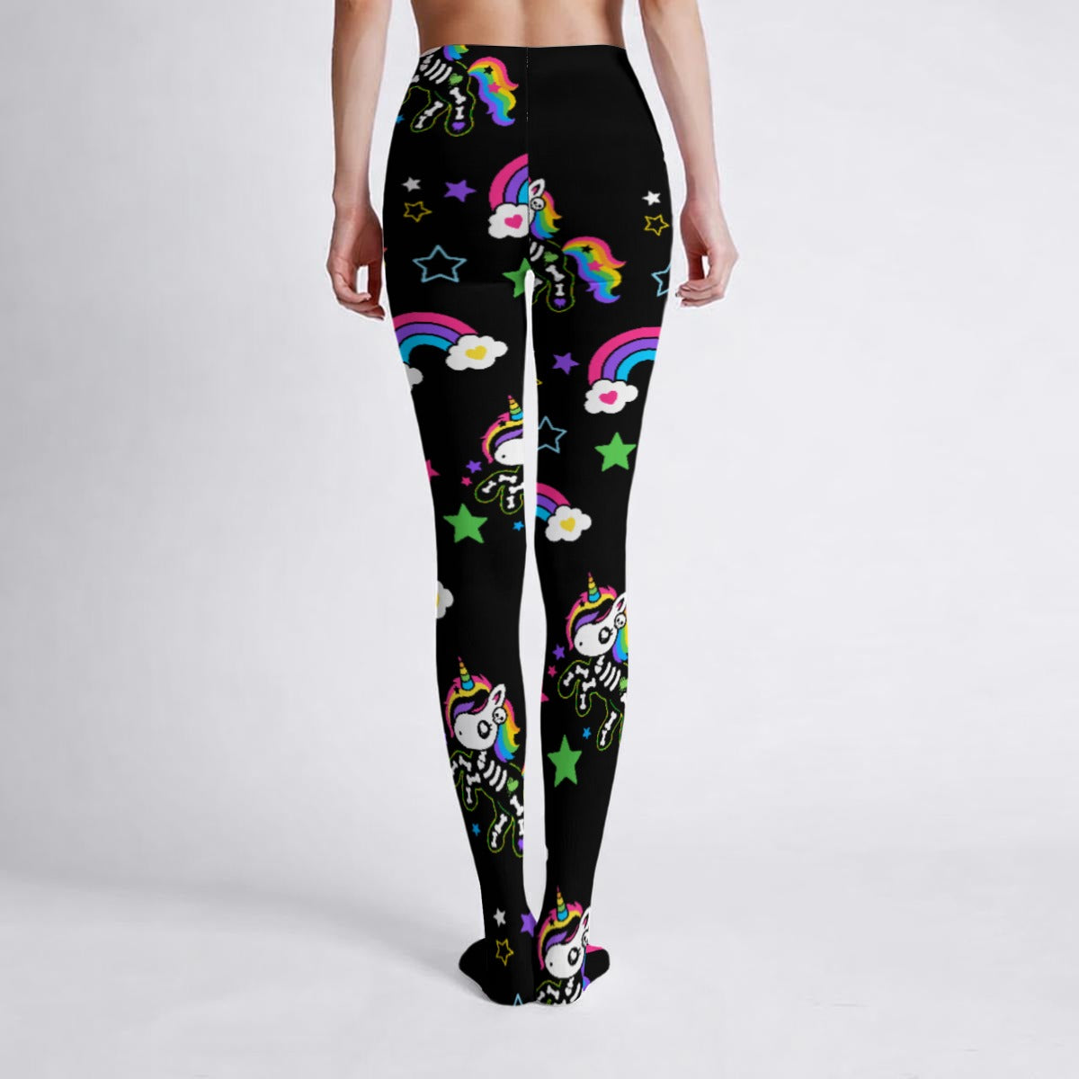 Rainbow Skeleton Unicorn Women's High-Stretch Tights – Emo Scene Y2K