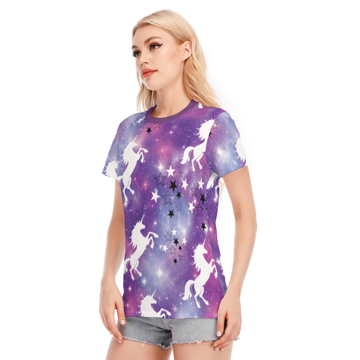 All-Over Print Women's Round Neck T-Shirt | 190GSM Cotton