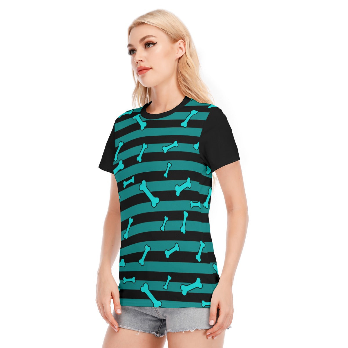 All-Over Print Women's Round Neck T-Shirt | 190GSM Cotton