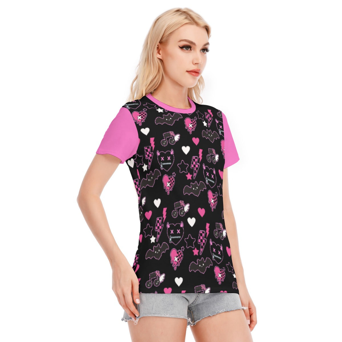 All-Over Print Women's Round Neck T-Shirt | 190GSM Cotton