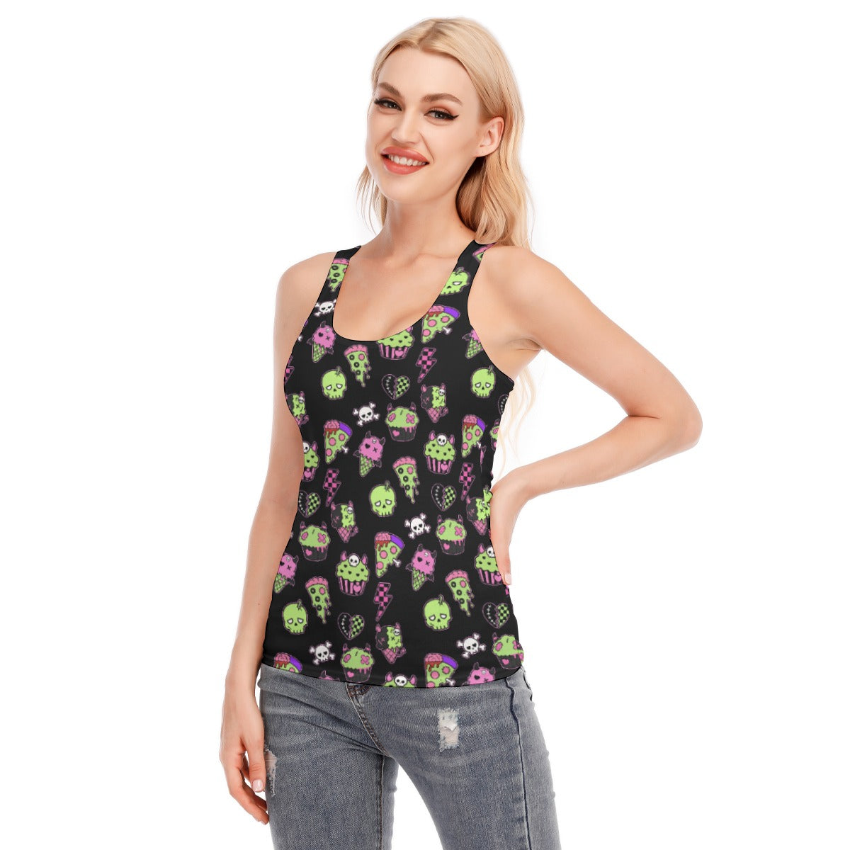 All-Over Print Women's Racer Vest | 190GSM Cotton