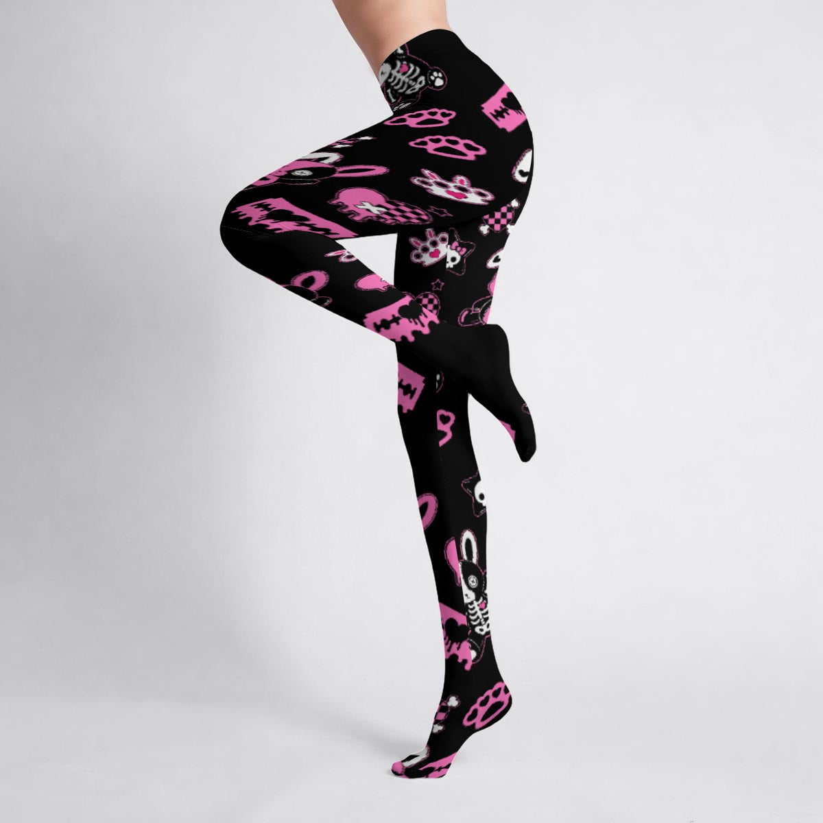 Skeleton Bunny Scene Women's High-Stretch Tights