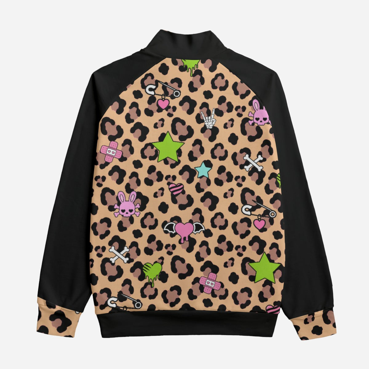 Leopard Bunny Skull Cotton Unisex Zip Jacket (S–5XL)