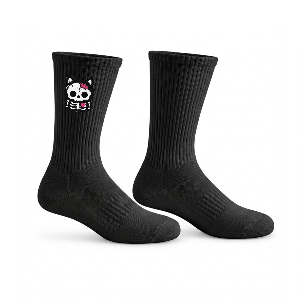 Embroidery Sports Cotton Knee-High Socks|Cotton