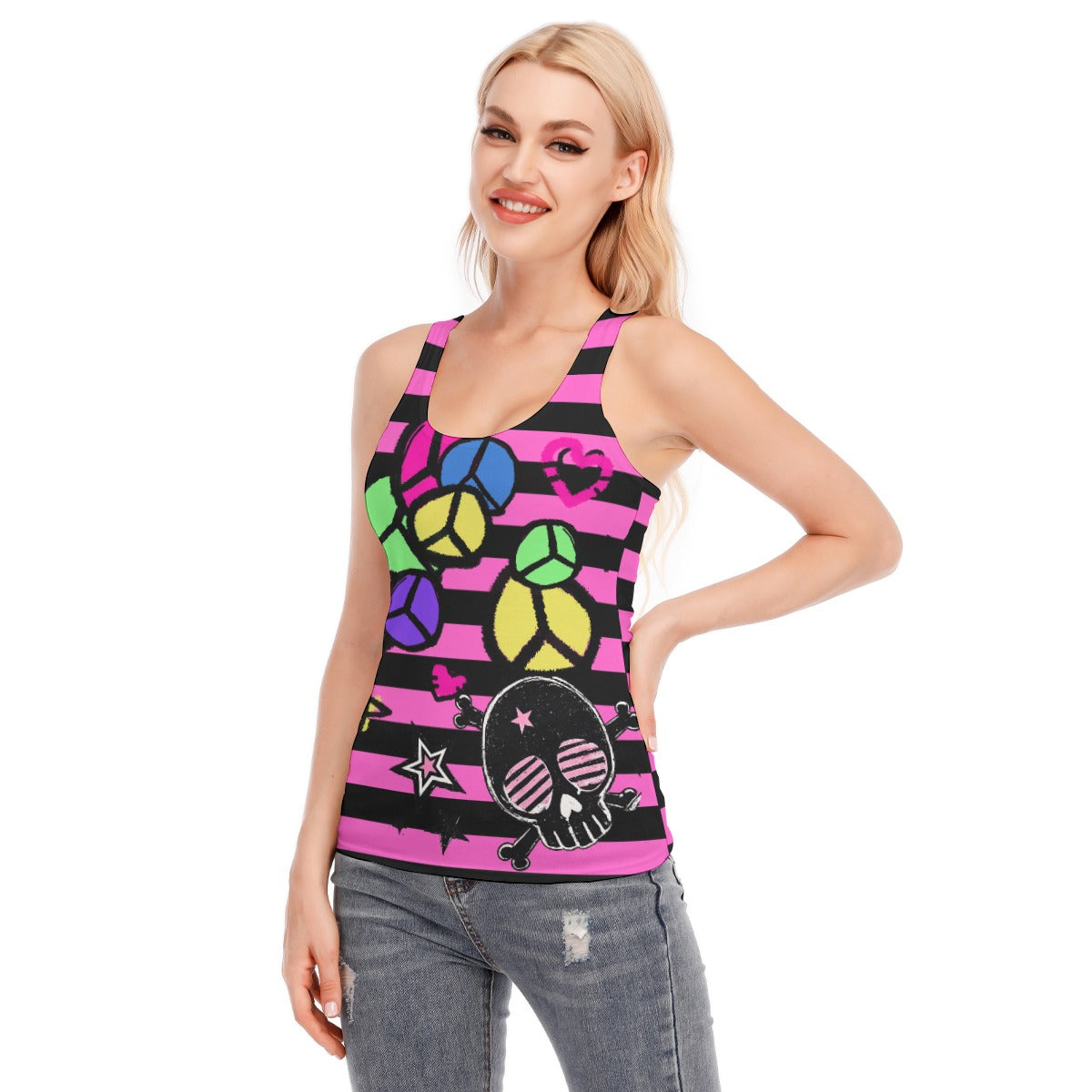 All-Over Print Women's Racer Vest | 190GSM Cotton