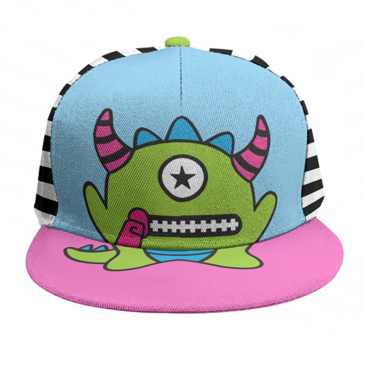 Zippy Sheppy  Monster Flat Brim Snapback Cap | Scene Emo Y2K Hat