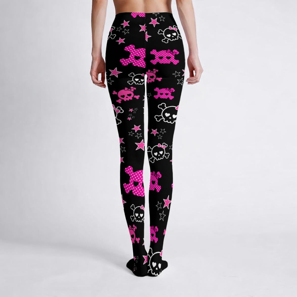 Dead Cute Pink Skull & Star Printed Tights – Scene Emo Y2K