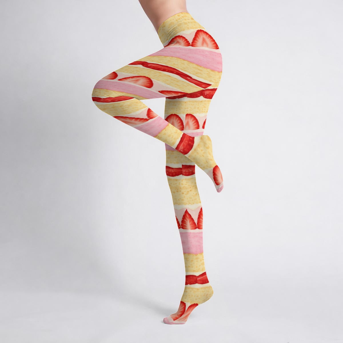 Strawberry Cake Kawaii High Stretch Tights | Coquette Y2K