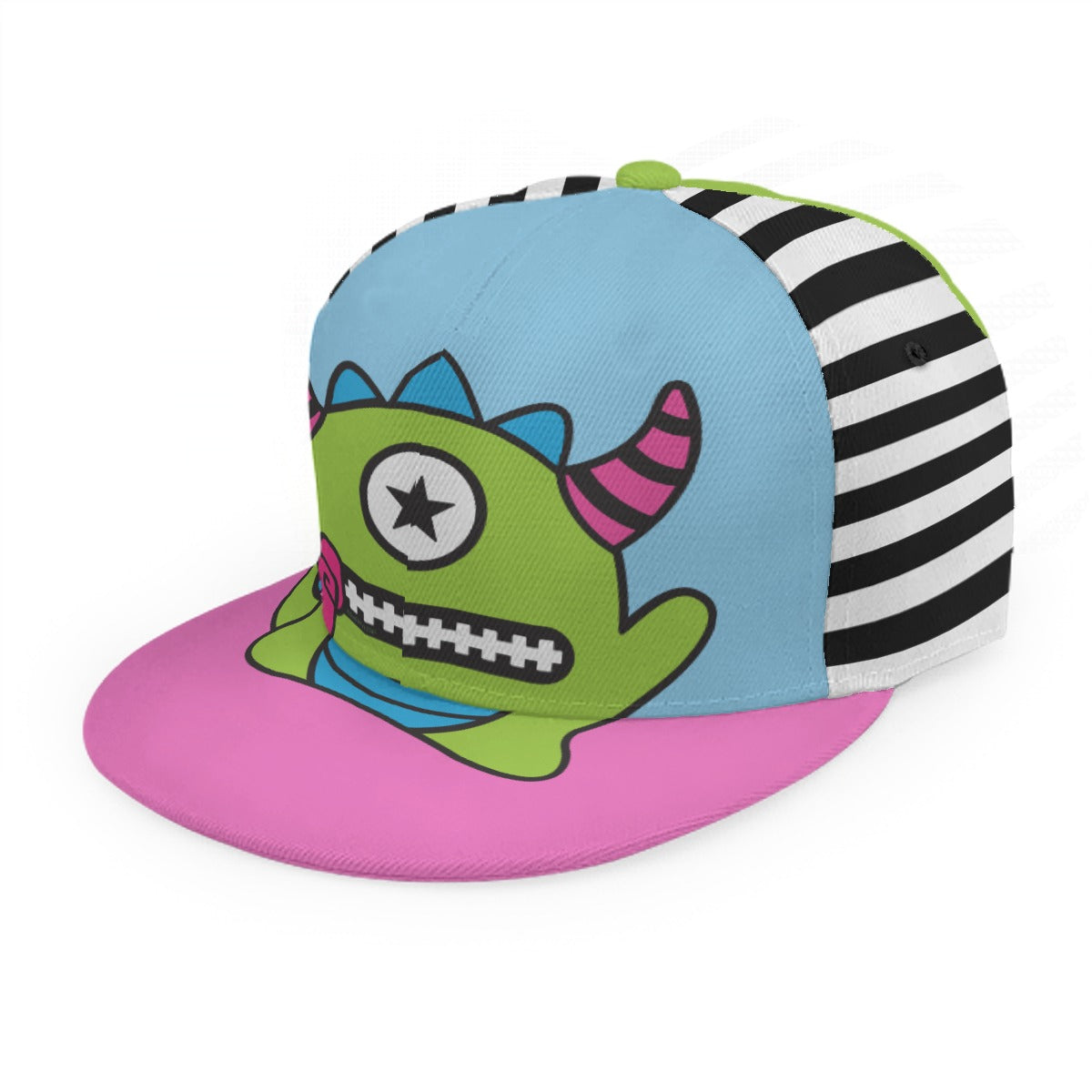 Zippy Sheppy  Monster Flat Brim Snapback Cap | Scene Emo Y2K Hat