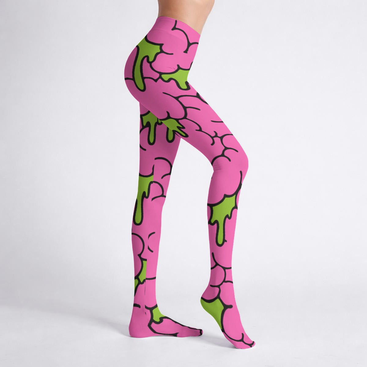 Sheppy Zombie Brain Tights – Pink Slime Alternative Pantyhose