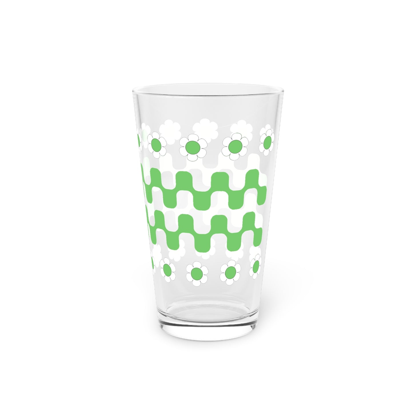 Retro Flower Child Squiggly Glass