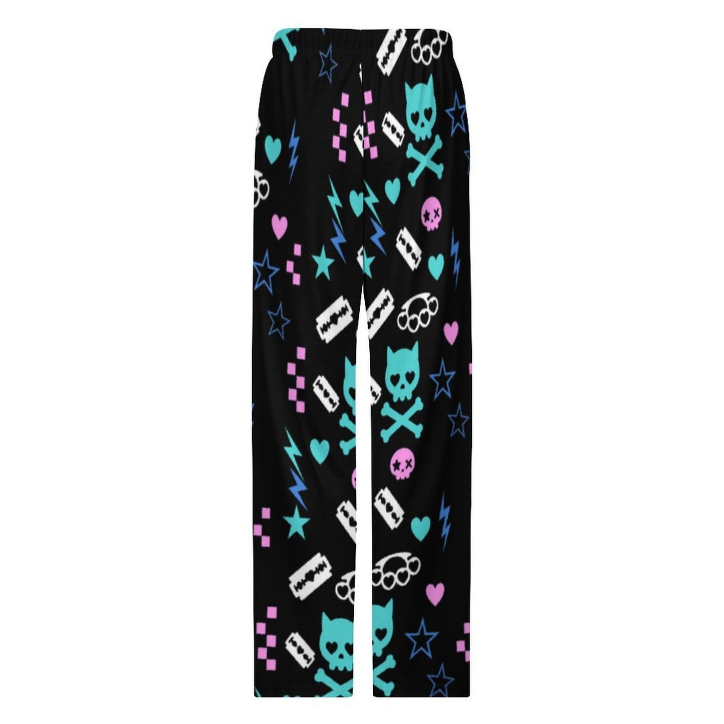 Scene Emo Cat Skull Pajama Pants (S–5XL)