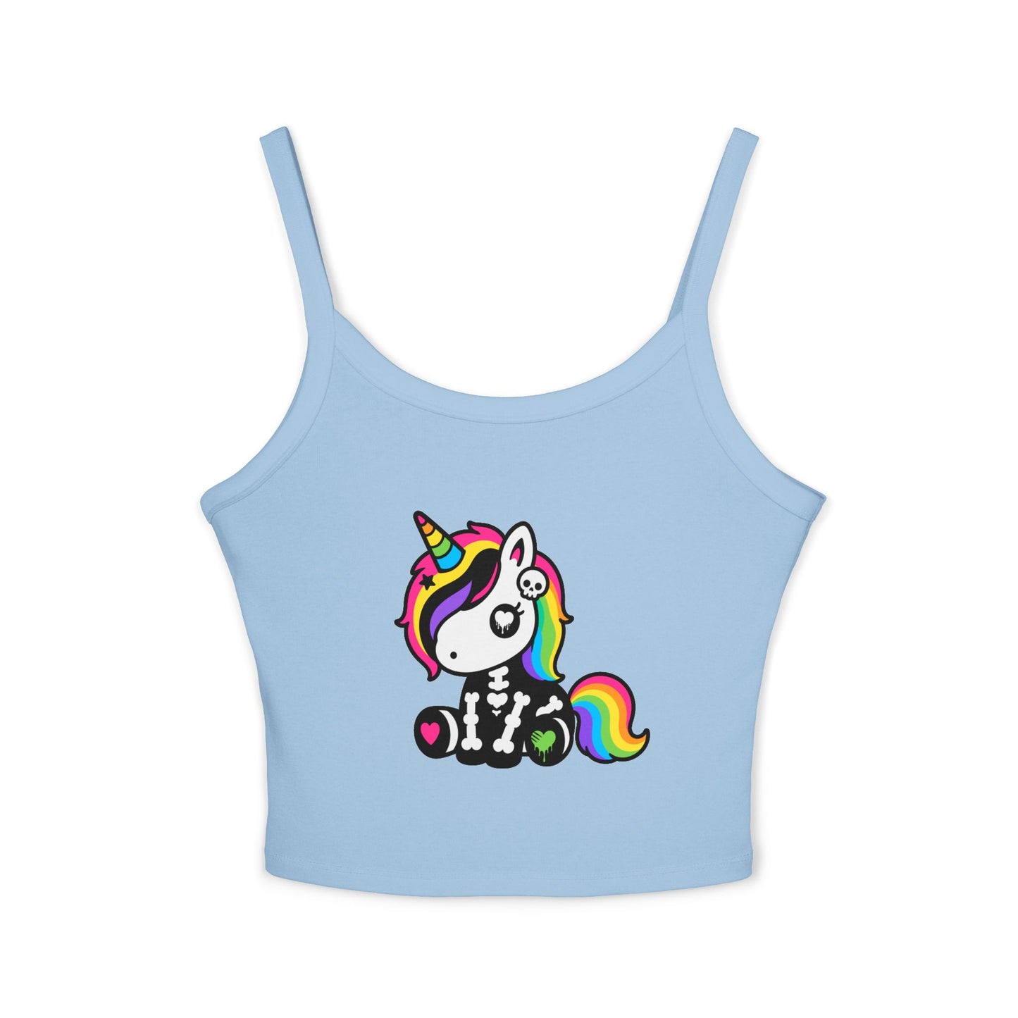Rainbow Skeleton Unicorn Crop Tank Top – Scene Kid Style, XS–2XL